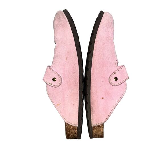 NCLUB MADE IN SPAIN Women Pink Suede Leather Mules Mocs Slip Ons Size 10M - Picture 6 of 9